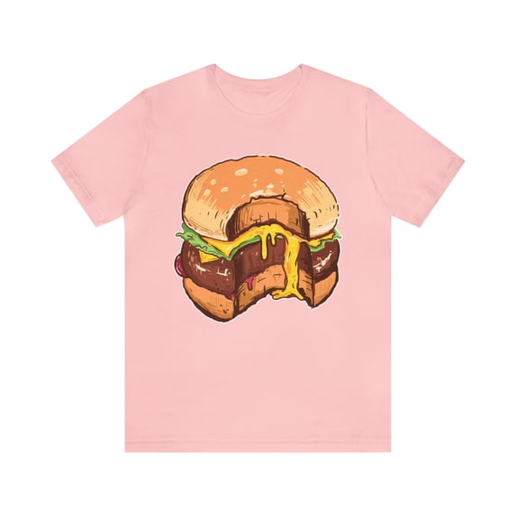 Hamburger Bite Eaten Shirt, Big Burger Shirts, Burger Lover T-Shirt