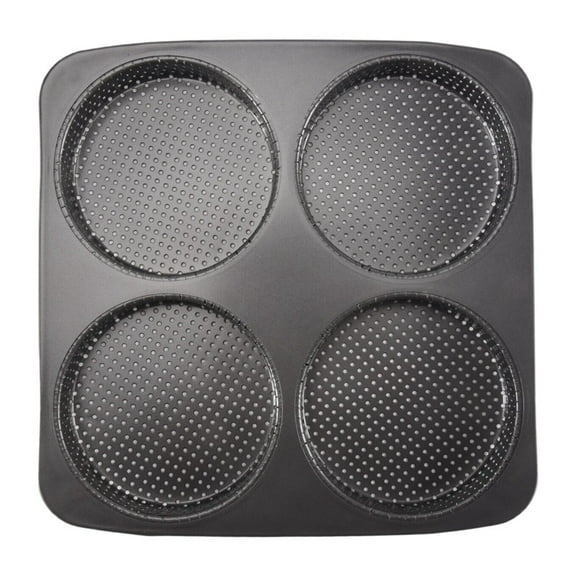 Hamburger Bun Pan, 5 Inch Non-Stick Carbon Steel Hamburger Mold, 4 Cup Big Baking Pan for Homemade Hamburger Buns