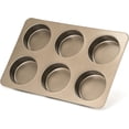 thumbnail image 1 of Hamburger Bun Pan, Non Stick Jumbo Muffin Pans for Baking Carbon Steel 6 Cavities Mold Pan Burger Buns Little Cakes Or Bread, Gray, 13.35x9x1.2, 1 of 5