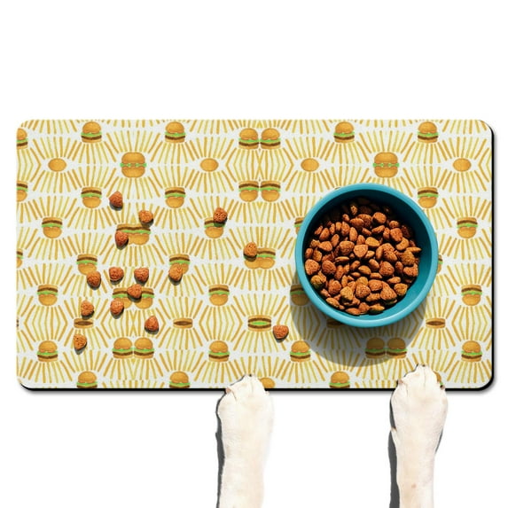 Hamburger Burger American Food Sandwich Foodie Breakfast Fast Food Junk Food Dog Food Mat Absorbent Waterproof Non-Slip Durable