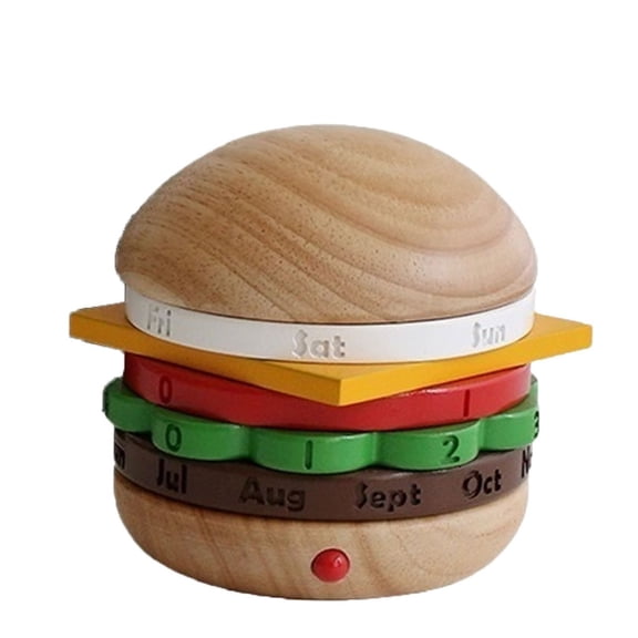 Hamburger Calendar Gift Bedroom Anniversary Valentine's Day Gift Perpetual Calendar Desk Calendar Rotating Calendar