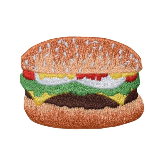 Hamburger - Cheeseburger - Food - Iron on Embroidered Patch Applique