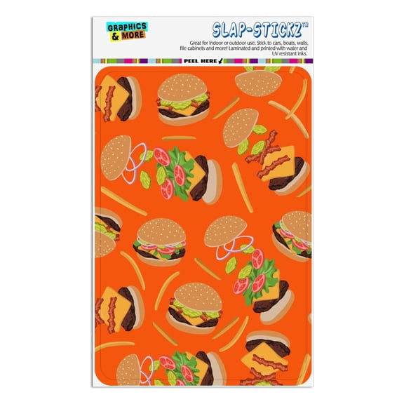 Hamburger Cheeseburger Pattern with Fries and Bacon Home Business Office Sign