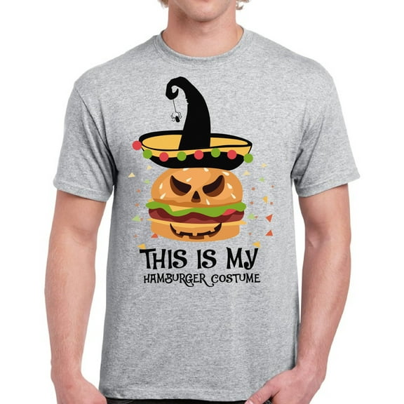 This is My Hamburger Costume Top Halloween Gift Shirt for Men - S M L XL 2XL 3XL 4XL 5XL Happy Halloween Graphic Tee - Funny Scary Holiday Tee T-Shirt Mens
