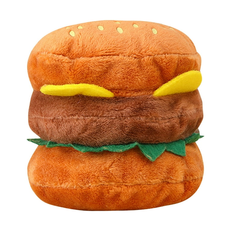 Plush hamburger sales dog toy