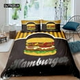 thumbnail image 1 of Hamburger Duvet Cover Set Meat Cheese Comforter Cover Fast Food Theme Bedding Set Cartoon Hamburg Pa, 1 of 5