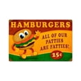 thumbnail image 1 of Hamburger Fatties Food And Drink Vintage Metal Sign, 1 of 1