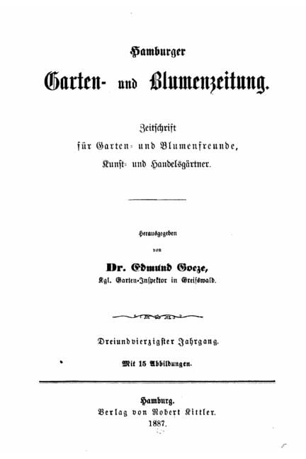 Hamburger Garten- Und Blumenzeitung