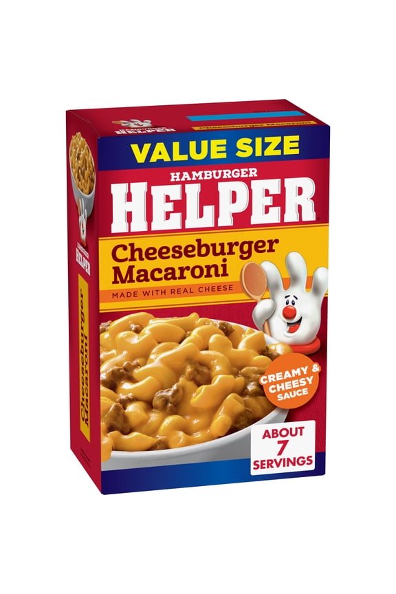 Pasta Cheeseburger Macaroni Value Size, 10.6 Ounces Box.