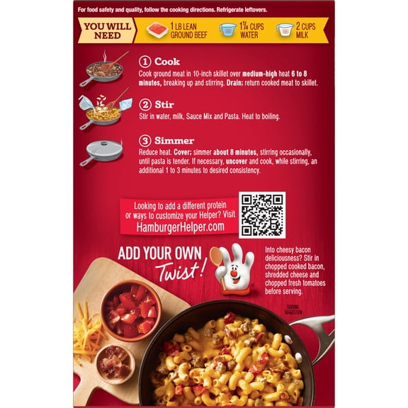 Hamburger Helper Cheeseburger Macaroni, 6.6 oz Box (Pack of 10)