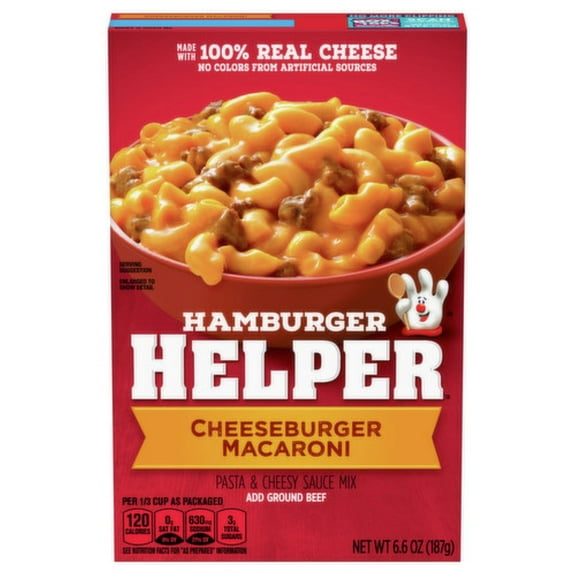 Hamburger Helper, Cheeseburger Macaroni, 6.6 oz Box, Quantity of 1