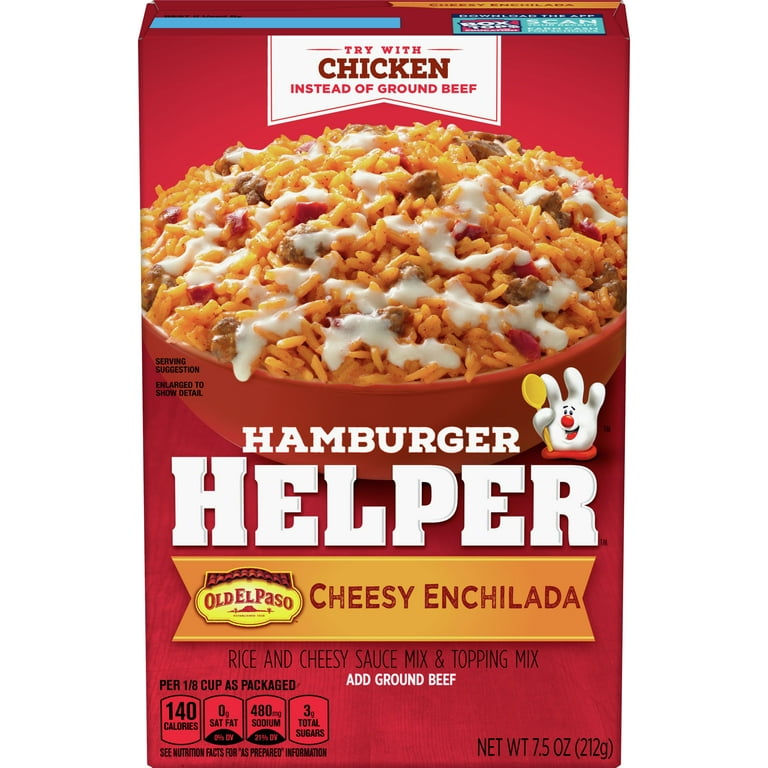 Hamburger Helper Beefy Cheesy Enchilada Box, 7.5 oz - Walmart.com
