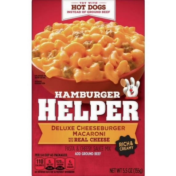 Hamburger Helper, Deluxe Cheeseburger Macaroni, Rich & Creamy, 5.5 oz Box, Quantity of 1