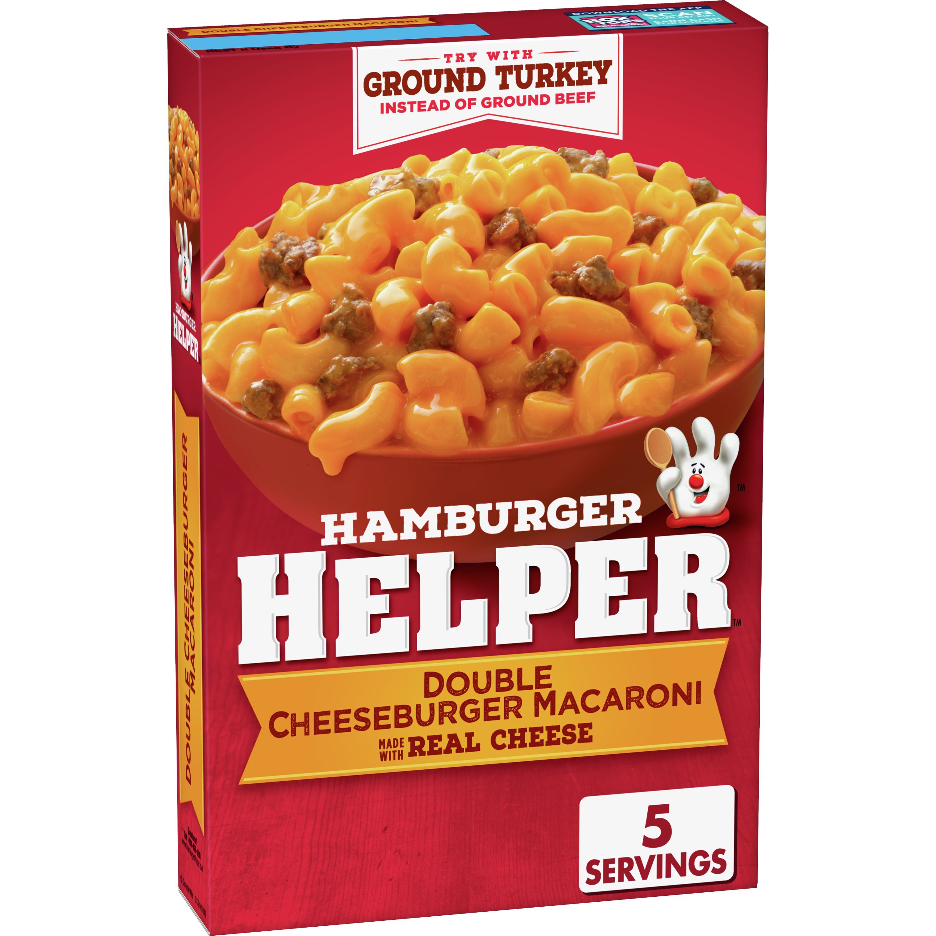 Hamburger Helper, Double Cheeseburger Macaroni Pasta Meal, 6 oz Box - image 1 of 2