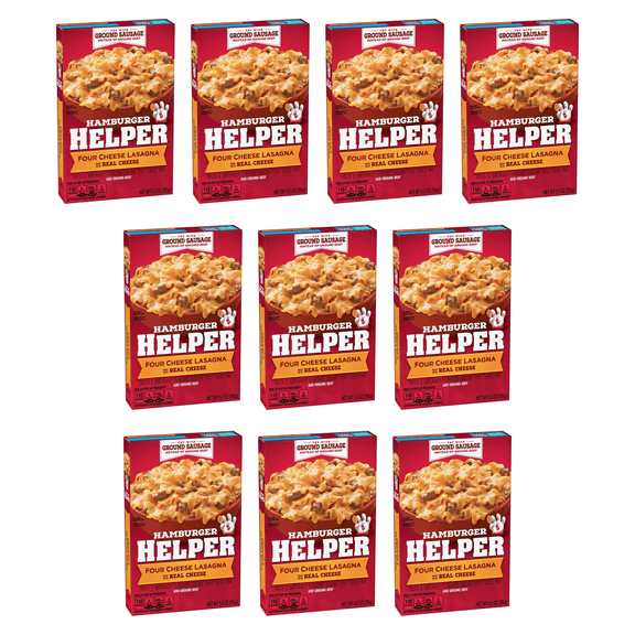 Hamburger Helper Four Cheese Lasagna, 8.8 oz Value Size Box (Pack of 10)