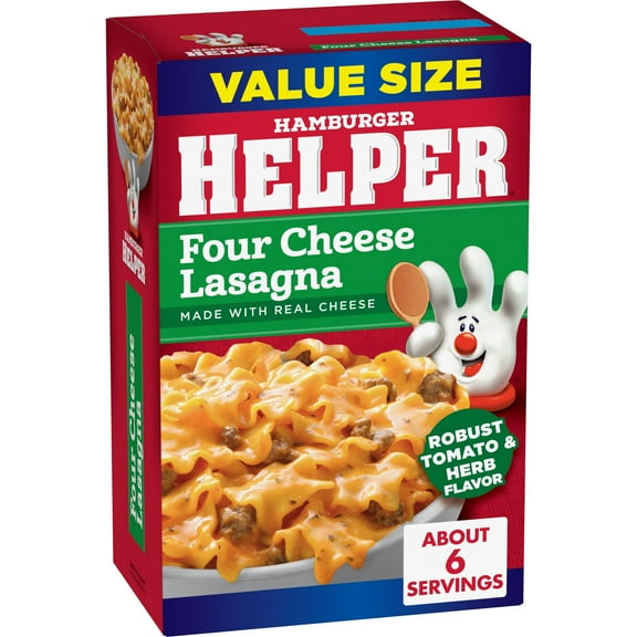 Hamburger Helper Four Cheese Lasagna, 8.8 oz Value Size Box