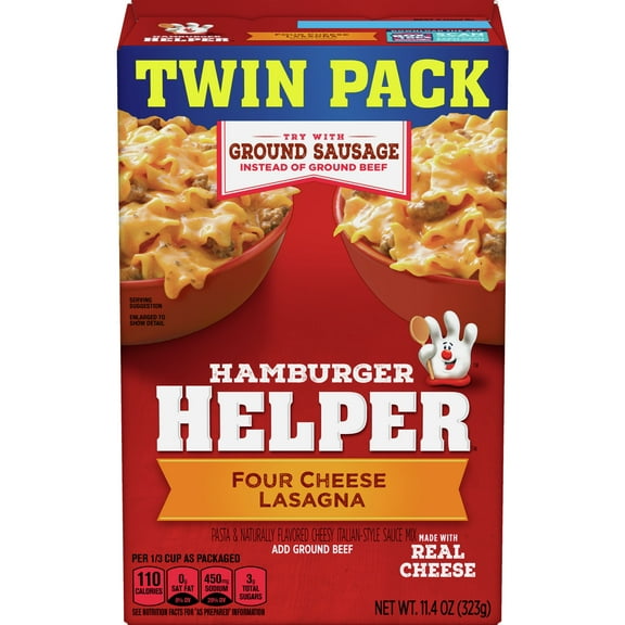 Hamburger Helper, Four Cheese Lasagna, Twin Pack