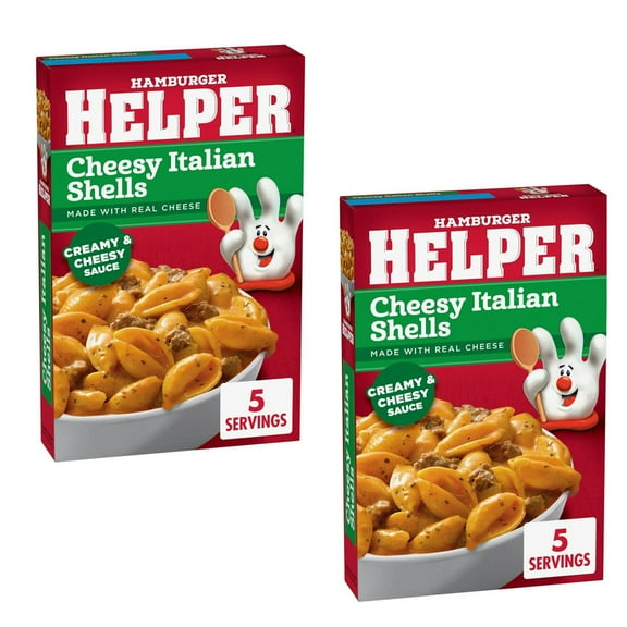 Hamburger Helper Pasta Cheesy Italian Shells, 6.0,oz,(2PACK)