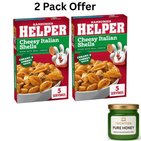 Hamburger Helper Pasta Cheesy Italian Shells, 6.1 Ounces Box