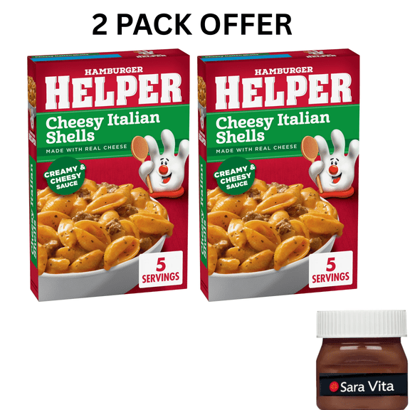 Hamburger Helper Pasta Cheesy Italian Shells, 6.1 Ounces Box