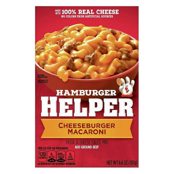 Hamburger Helper Pasta & Cheesy Sauce Mix, Cheeseburger Macaroni 6.6 oz Pack of 2