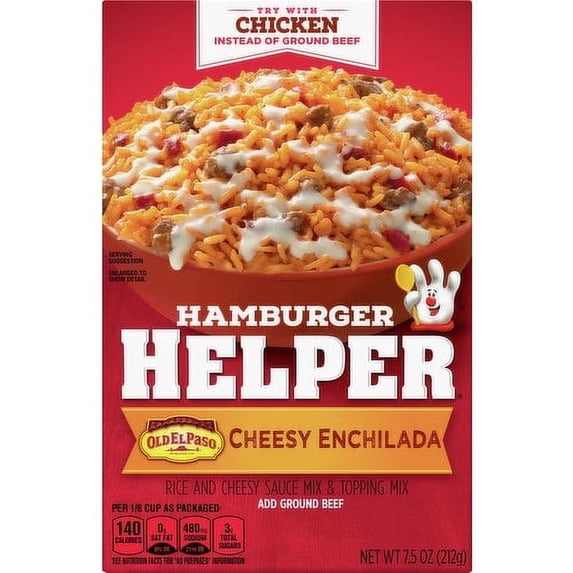Hamburger Helper Pasta & Sauce Mix, Cheesy Enchilada, 7.5 oz Box, Quantity of 2
