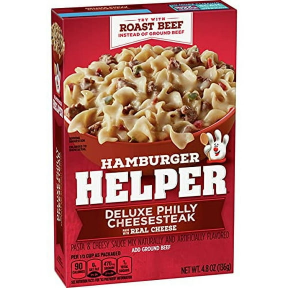 Hamburger Helper Pasta & Sauce Mix, Deluxe Cheesesteak, 4.8 oz Box, Quantity of 2