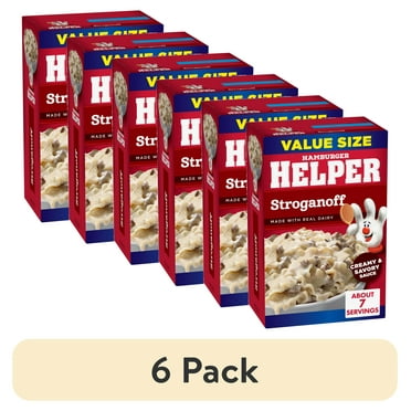 (6 pack) Hamburger Helper Pasta Stroganoff, 10.2 oz Value Size Box