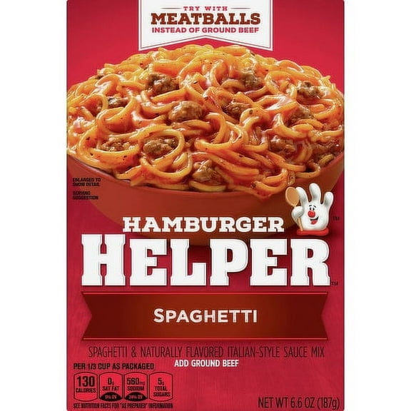 Hamburger Helper Spaghetti Pasta & Sauce Mix, 6.6 oz, 4 Count