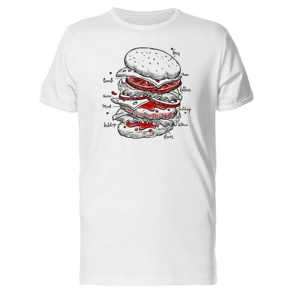 Hamburger Ingredients T-Shirt Men -Image by Shutterstock, Male x-Large