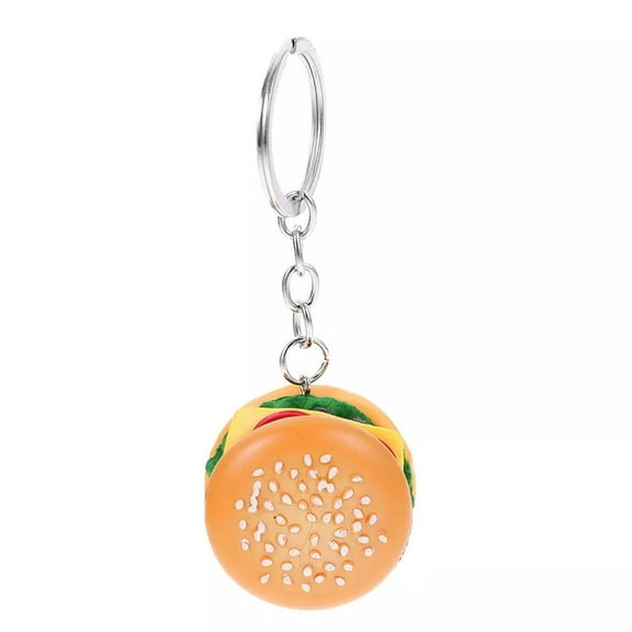 Hamburger Keychain Fast Simulation Burger Charm Keyring Bag Hanging Ornament