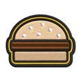 thumbnail image 1 of Hamburger Outline Fast Food Applique Multi-Color Embroidered Hook & Loop Patch - 3.5 Inch Large, 1 of 5