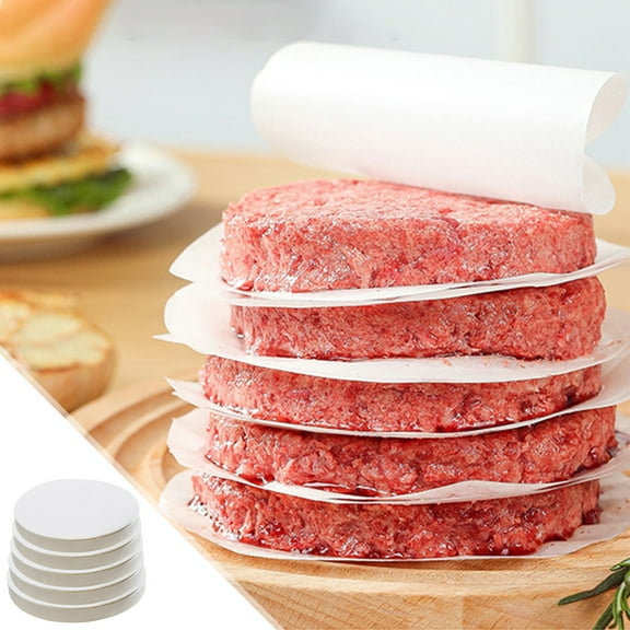 Hamburger Patty Separator Paper | Nonstick Oil Absorbing Cooking Sheets | Meat Separating Pads for Beef Burgers | White | 100 Pack | 14cm 15cm 16cm 20cm 25cm | Durable Thickened Food Grade
