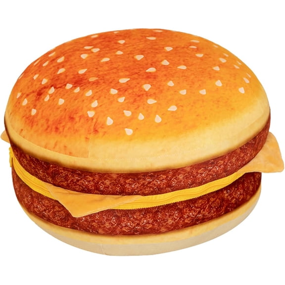 Hamburger Pillow Plush, Ultra Soft Cheeseburger Throw Pillow for Couch, Cute Burger Toy & Comfortable Nap Cushion for Adults and Kids, Hamburger Plush