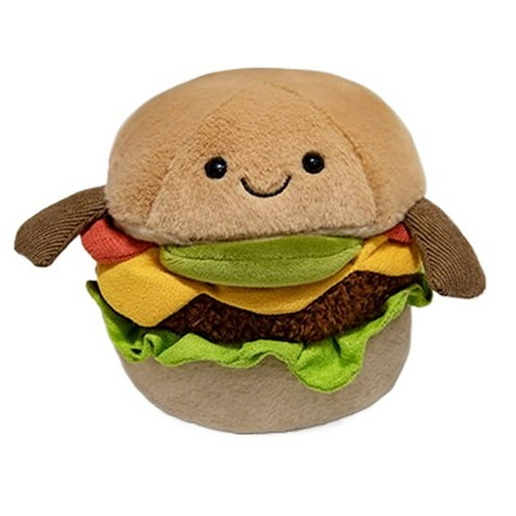 Hamburger Plush Toy, Cute Burger Stuffed Doll, Funny Breakfast Plushie Gift, Soft Fluffy Fast Food Toy for friends, Adorable Birthday Present Decoration