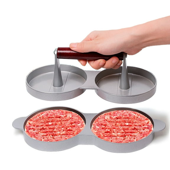 Hamburger Press, Hamburger Press Patty Maker, Hamburger Press, Easy to carry, Suitable for outdoor grilling, camping, backyard grilling (double head)