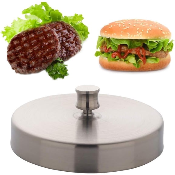 Hamburger Press Kitchen Round Shape Tools Stainless Steel Regular Beef Burger Burger Press Maker Cooking Tools (Silver)