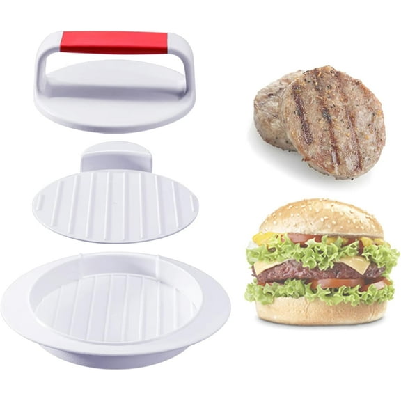 Hamburger Press Patty Maker Burger Press Mold Perfectly Sized 5Burger Mold Rings Easy Release Round Hamburger Patty Press for Grill Accessories Set (1 Piece) White
