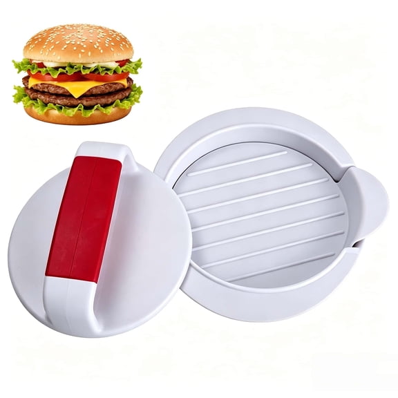 Hamburger Press Patty Maker, Non-Stick Burger Press for Sliders, Grilling (White