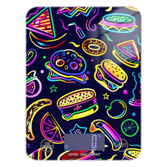 Hamburger Sandwich Fruit Food Scale Digital Kitchen Scale Waterproof Tempered Glass Tare Function 11 lb for Baking Cooking Meal Prep