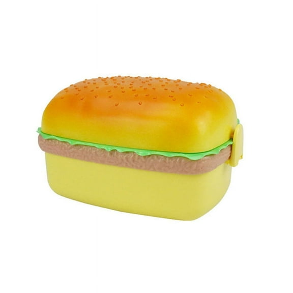 Hamburger Shape Lunch Box Double Layer Cute Burger Bento Box Food Container Set