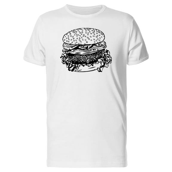 Hamburger Sketch T-Shirt Men -Image by Shutterstock, Male Large