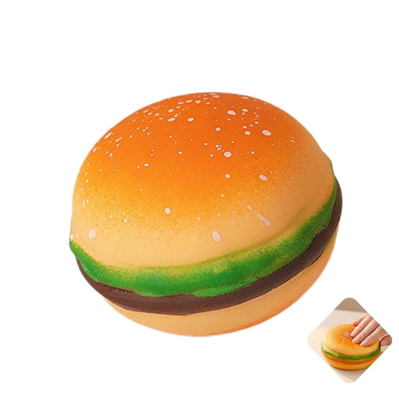 Hamburger Soft Stress Relief Toy, Slow Rising Burger Squeeze Fidget Toy, Cute Food Shape Decompression Soft Toy for Kids Adults Desk Decor Gift