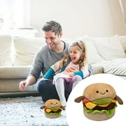 Hamburger Stuffed Plushie Toy Jellycat 5.9 Inches | Food | Idea Food Parody Plush Toy, Stuffer Present Great for Emotional Support, Fun Desk Accessory