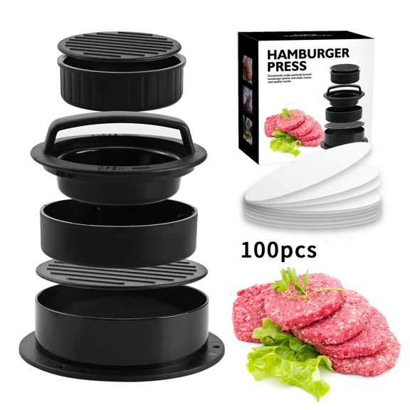 Hamburger patty maker, mini hamburger patty maker, stuffed hamburger patty maker, regular hamburger patty cooking mold, 4-in-1 non-stick kitchen grilling tool