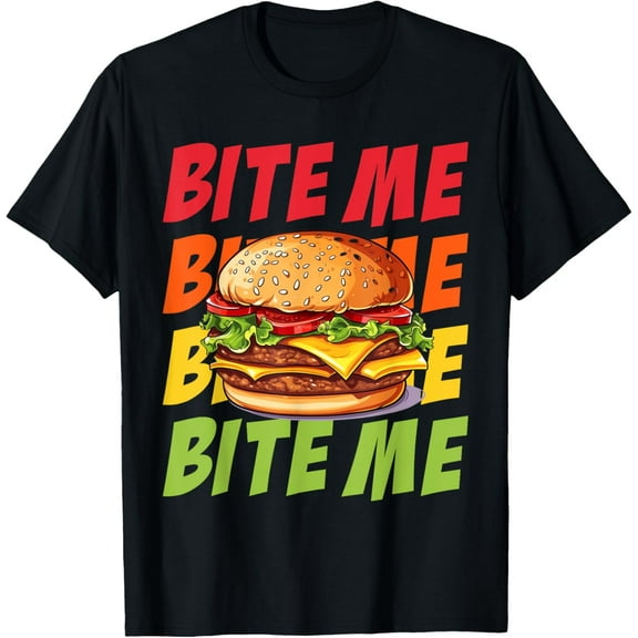 Hamburgers I Love Hamburgers Funny Hamburger Bite Me T-Shirt