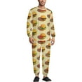 thumbnail image 1 of Hamburgers Men's Pajama Set Sleepwear Pjs Lightweight Long Sleeve Crewneck Shirts and Bottoms Soft Comfy Sleep Sets L, 1 of 5