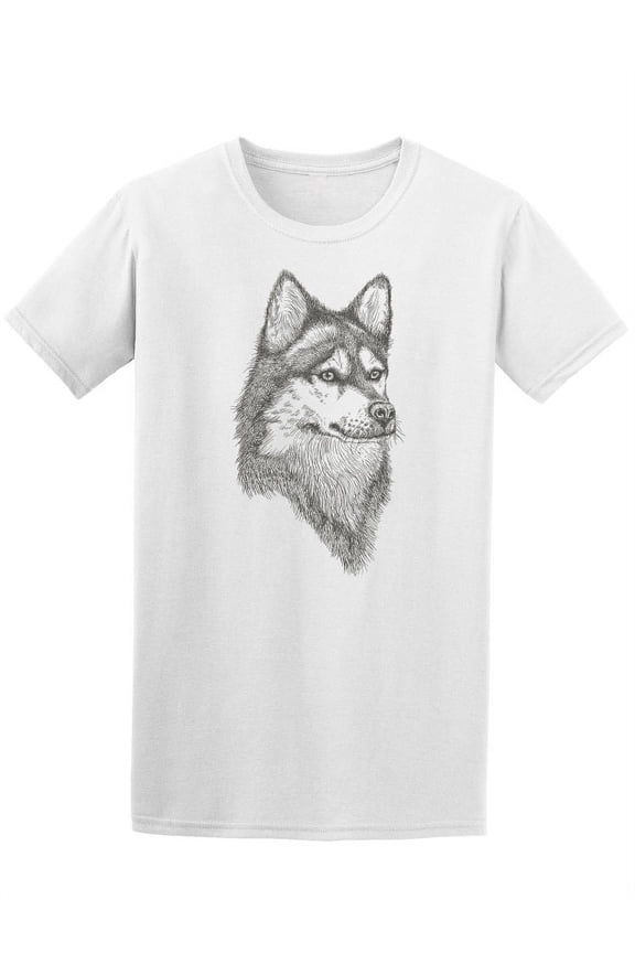 Hamd Drawn Of Husky T-Shirt Men -Image by Shutterstock, Male Small