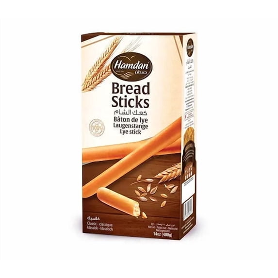 Hamdan Classic Bread Sticks 400g Crispy Lye Sticks for Dipping - 1 Pc