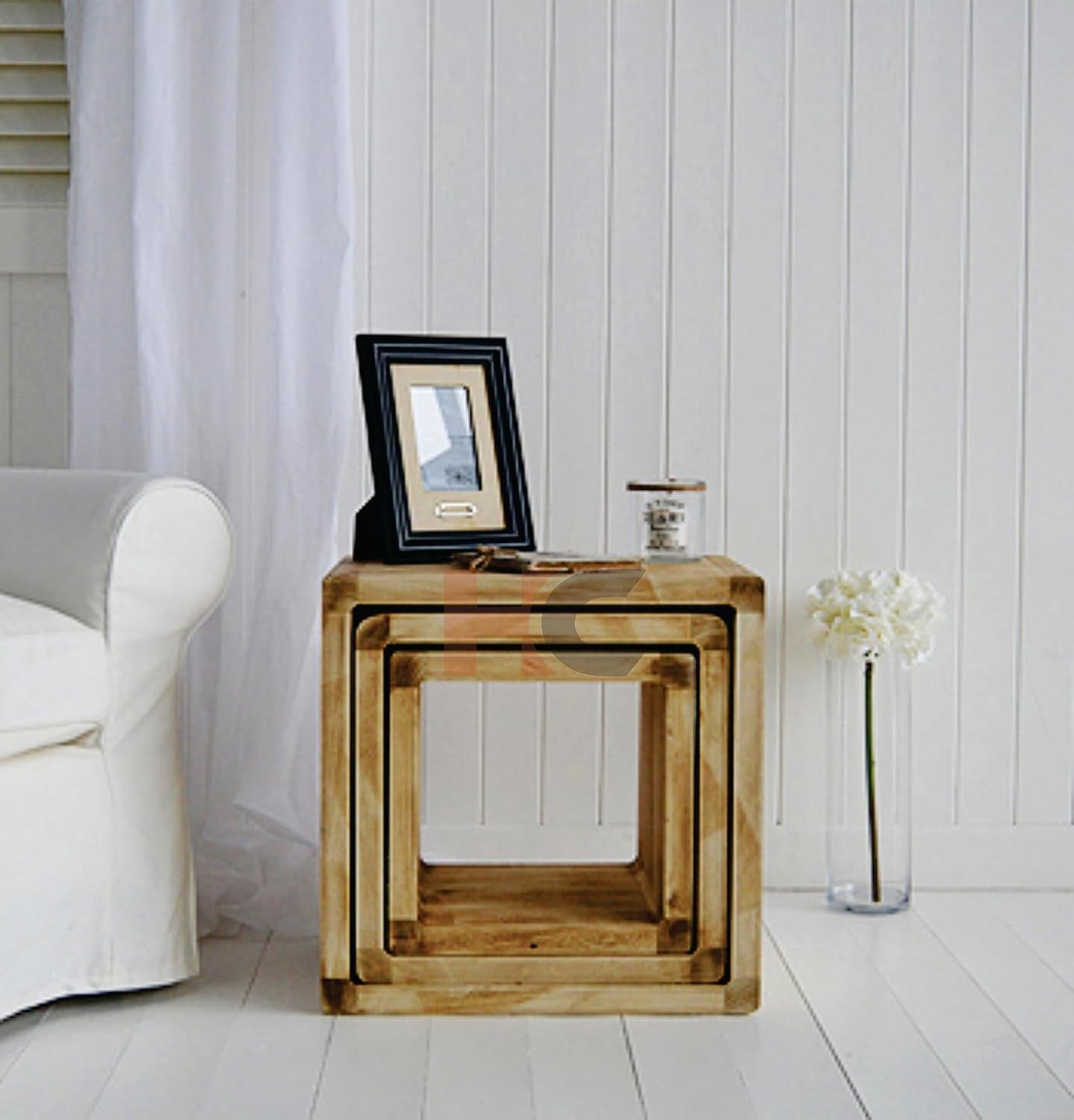 Hamdan Nest of Tables 3 Piece Stackable Coffee Table Wooden Side Table ...